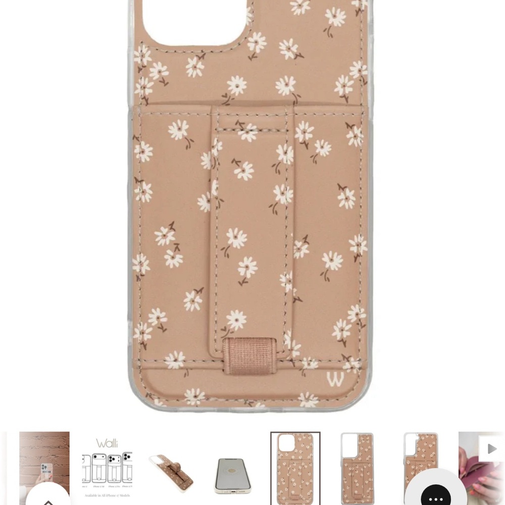 Walli phone case Floral Beige Phone Case with Card Holder iPhone 13 Pro